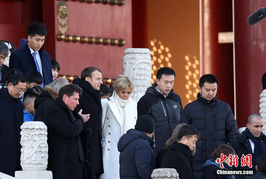 法国总统马克龙偕夫人北京参观故宫
