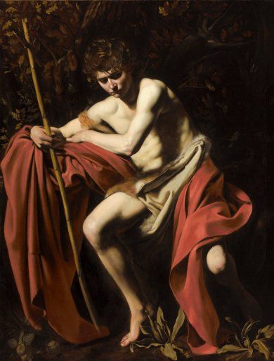 卡拉瓦乔作品：圣约翰在旷野里受洗