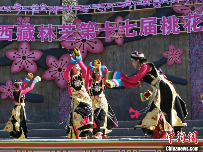 图为林芝桃花节开幕场景，2019年3月29日，林芝第十七届桃花旅游文化节在巴宜区开幕(资料图)。　张伟 摄